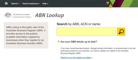 A payer-payee link needs to be established before using this API. . Ato abn lookup